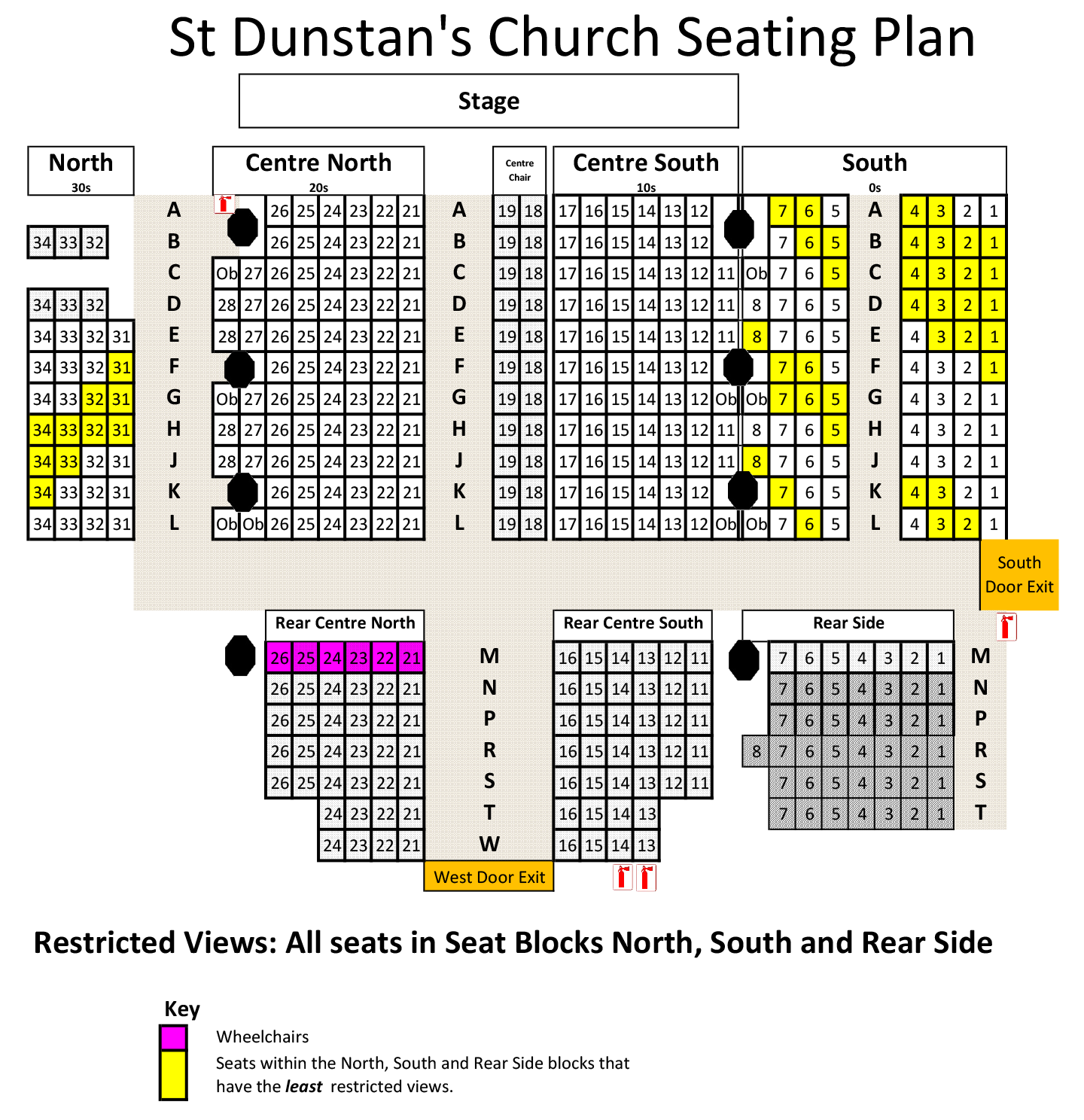 St Dunstan's Church Seating Plan