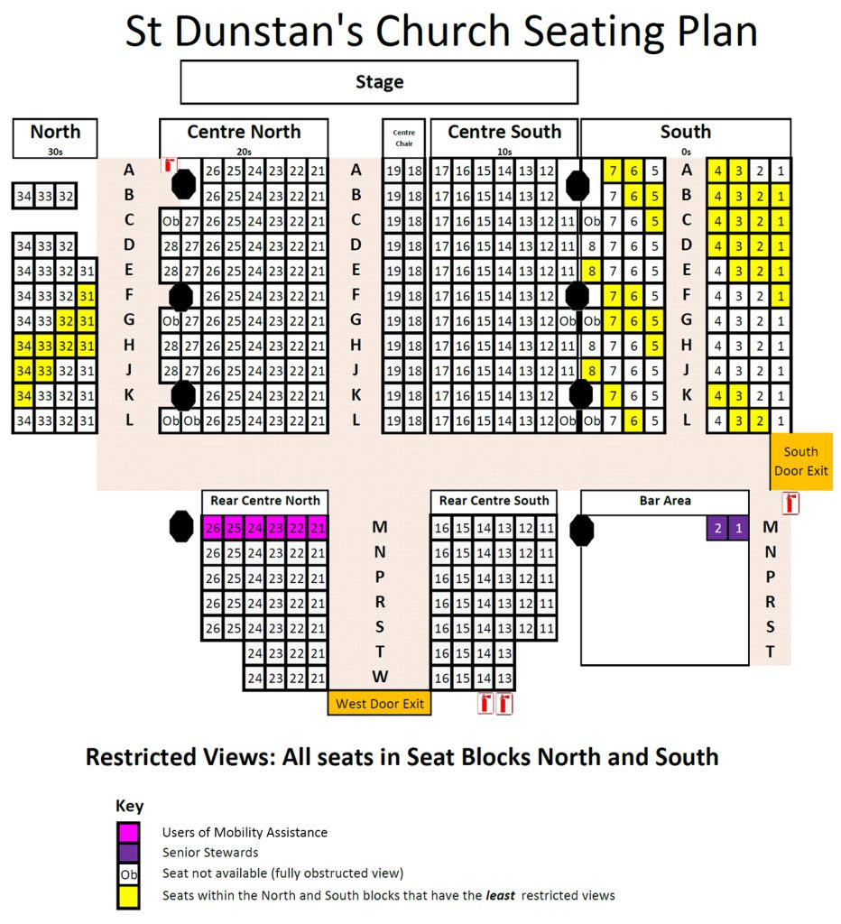 St Dunstan's Church Seating Plan